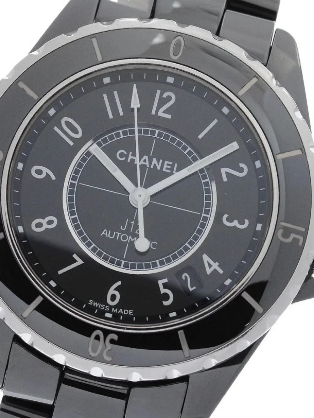 CHANEL J12 H0685 Black Ceramic 38MM Date black Dial Automatic Men's Watch_939376